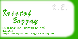 kristof bozzay business card